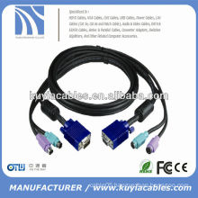 PS/2 KVM VGA MALE TO MALE CABLE FOR MOUSE & KYEBOARD